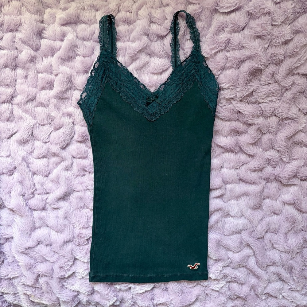 Hollister Black Lace-Trim Camisole Tank